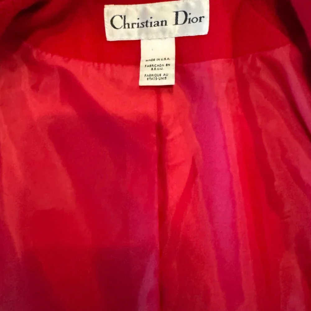 1980’s Red Christian Dior Cropped Wool Blazer Size 6